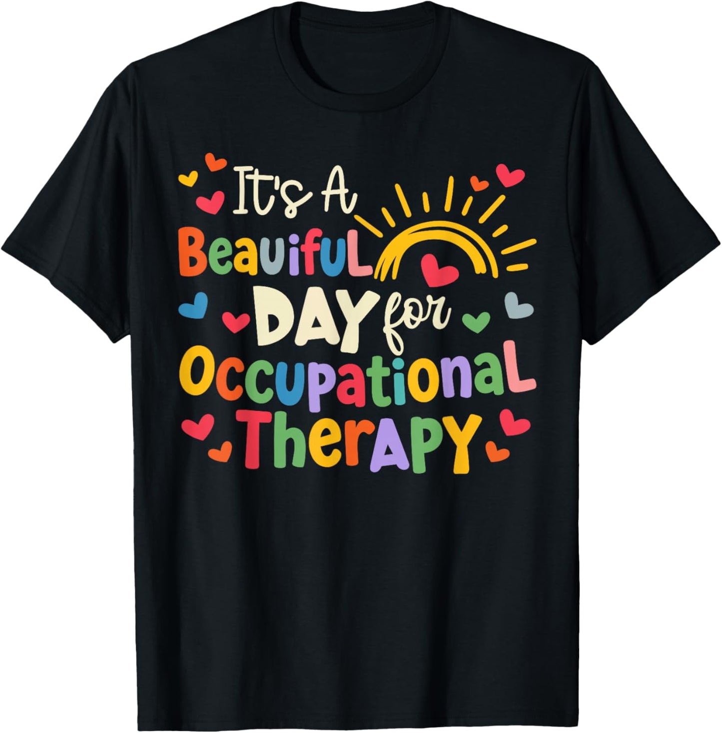 Vintage It's A Beautiful Day for Occupational Therapy Groovy T-Shirt - T-Shirt | Black