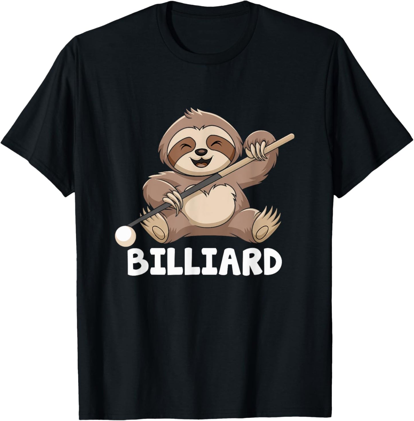 Sloth Playing Billiard Pool Cue Sports Athlete Game For Kids T-Shirt - T-Shirt | Black
