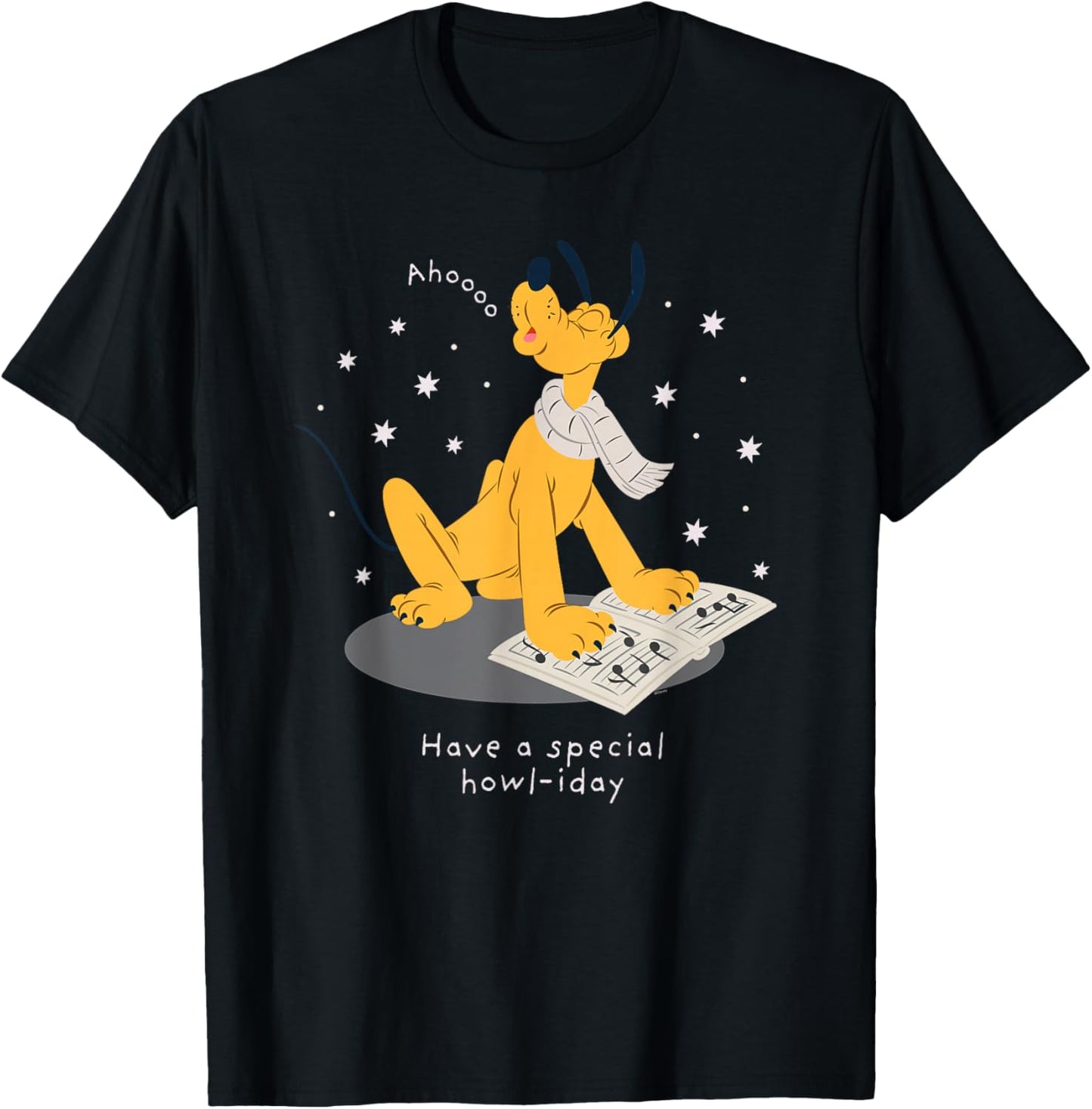 Disney Pluto Holiday Christmas Have a Special Howl-iday T-Shirt - T-Shirt | Black