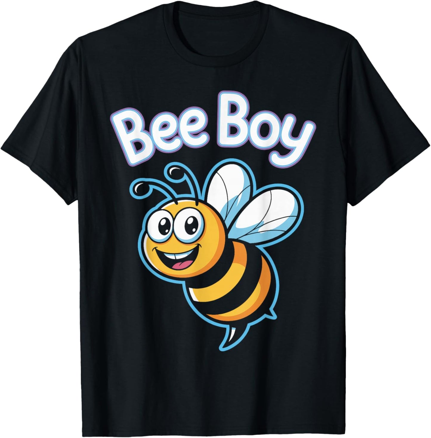 Bee Boy Cute Cartoon Bumblebee Beehive Birthday Party T-Shirt - T-Shirt | Black