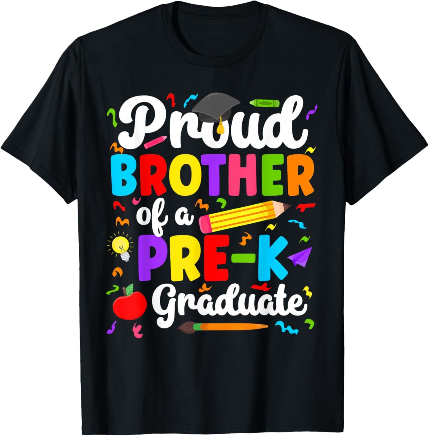 Brother of A Pre-K Graduate Brother Preschool Grad Brother T-Shirt - T-Shirt | Black