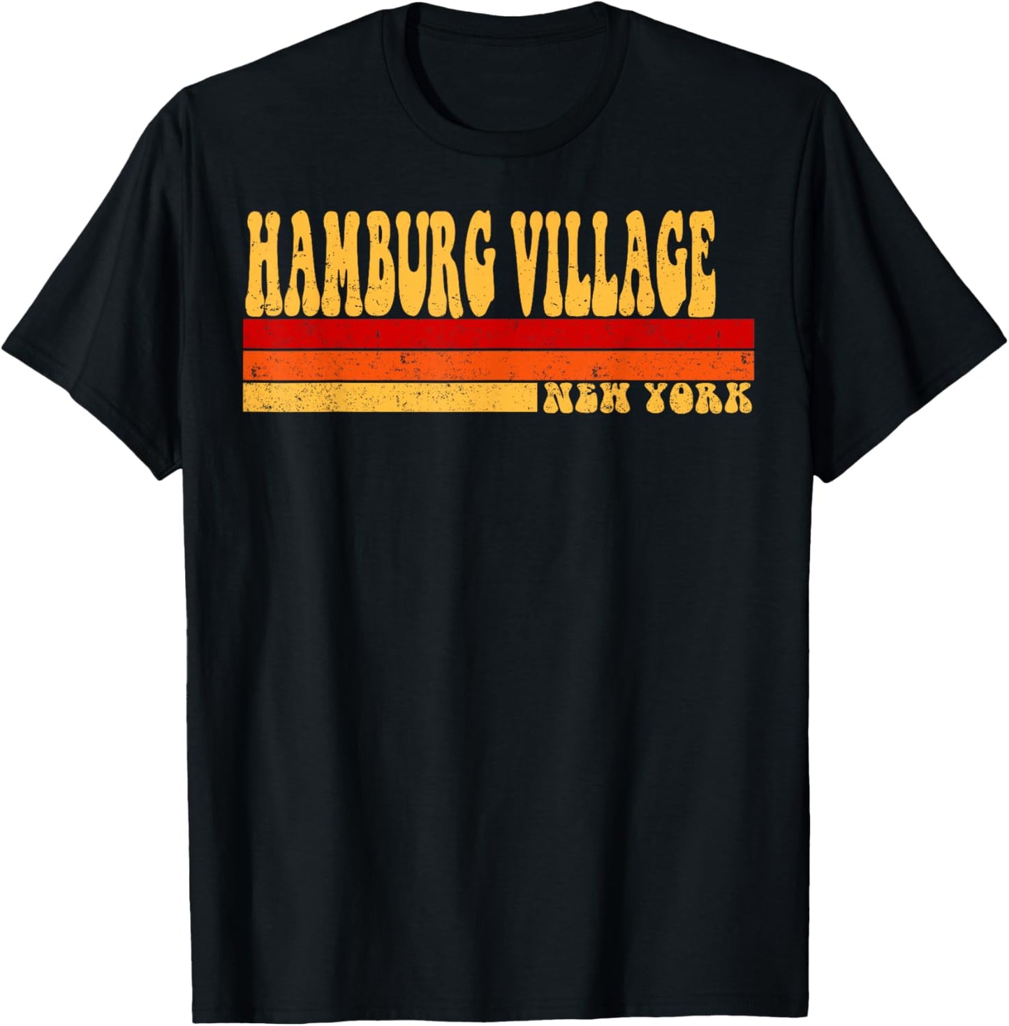 HAMBURG VILLAGE New York City Vintage Roots Retro 70s 80s T-Shirt - T-Shirt | Black