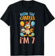 Chicken Kids 7th Birthday Party Boy 7 Year Old Bday Girl T-Shirt - T-Shirt | Black