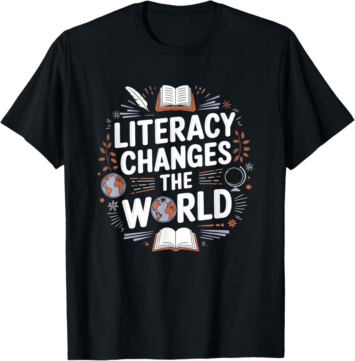 Literacy Changes the World for Readers T-Shirt - T-Shirt | Black