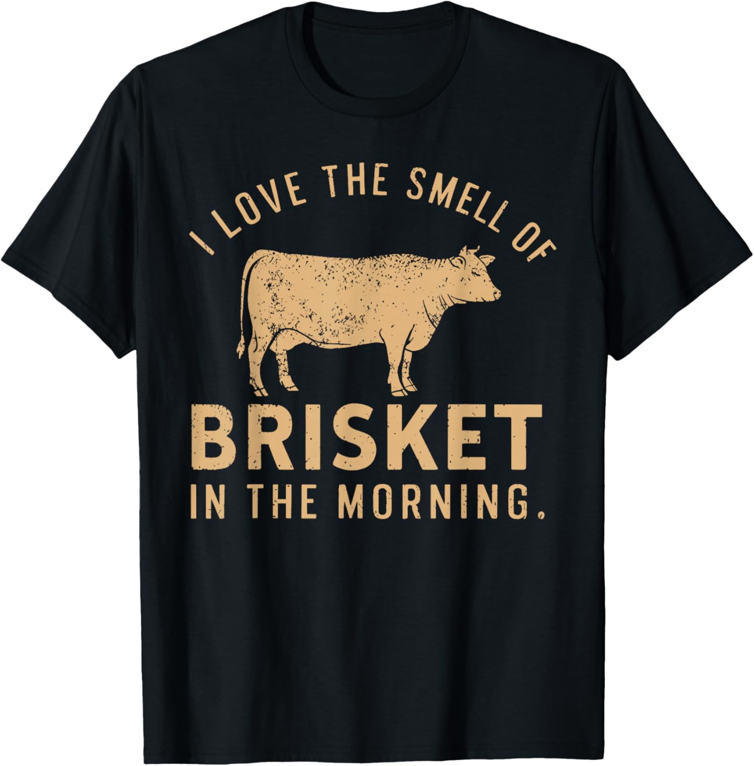 I Love The Smell of Brisket in The Morning BBQ T-Shirt - T-Shirt | Black