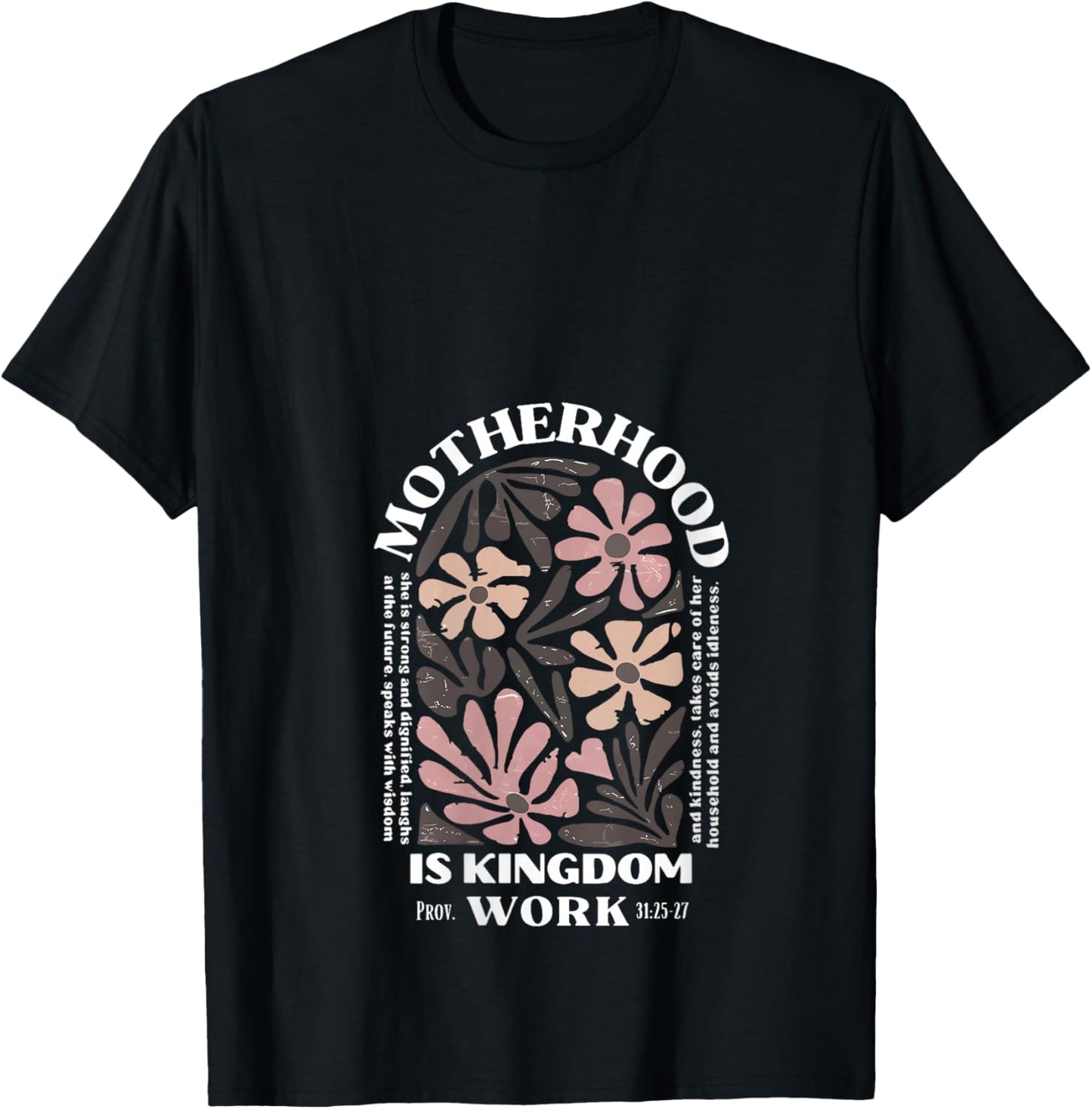 Motherhood is Kingdom Work V-Neck T-Shirt - T-Shirt | Black