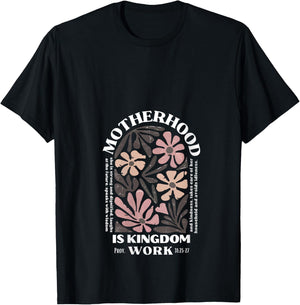 Motherhood is Kingdom Work V-Neck T-Shirt - T-Shirt | Black