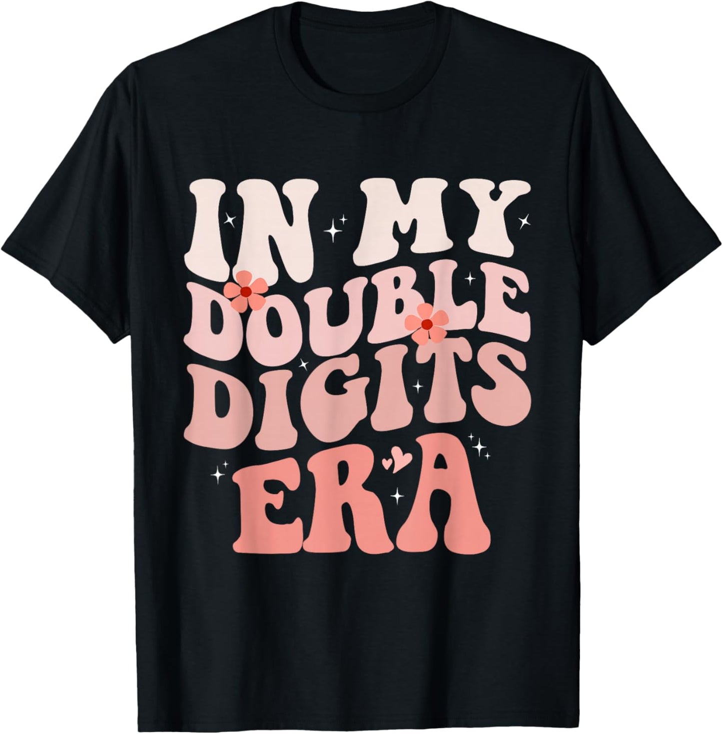 Birthday Groovy Era Girls In My Double Digits Era T-Shirt - T-Shirt | Black
