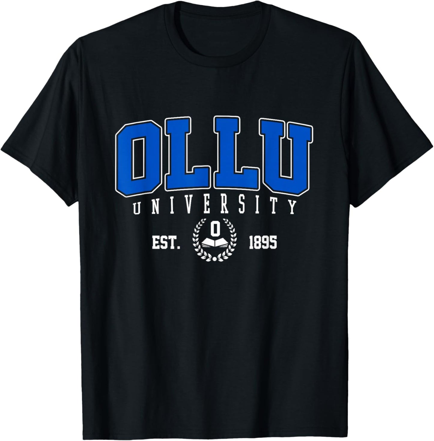 OLLU Classic Varsity Arch Collegiate Women T-Shirt - T-Shirt | Black