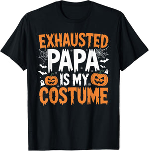Funny Tired Papa Dad Halloween Costume for Cool Father Women T-Shirt - T-Shirt | Black