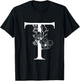 English Alphabet Letter White T Monogram Initial Black T-Shirt - T-Shirt | Black