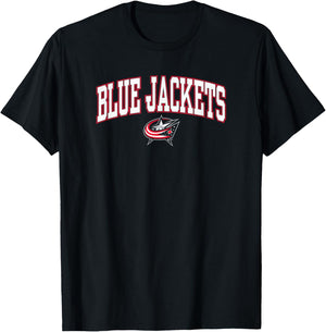 Columbus Blue Jackets Arch Over Navy Officially Licensed T-Shirt - T-Shirt | Black