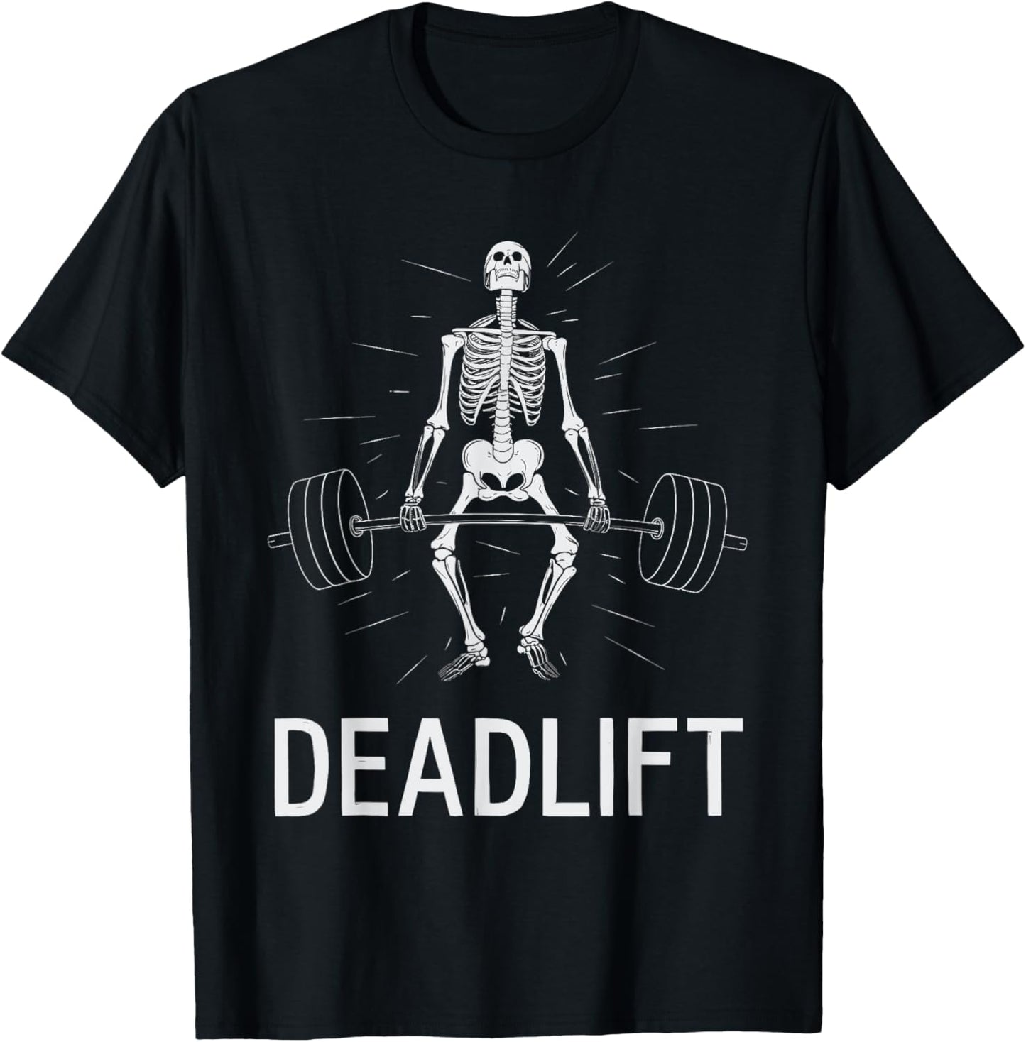 Skeleton Deadlift Spooky Weightlifting Workout T-Shirt - T-Shirt | Black