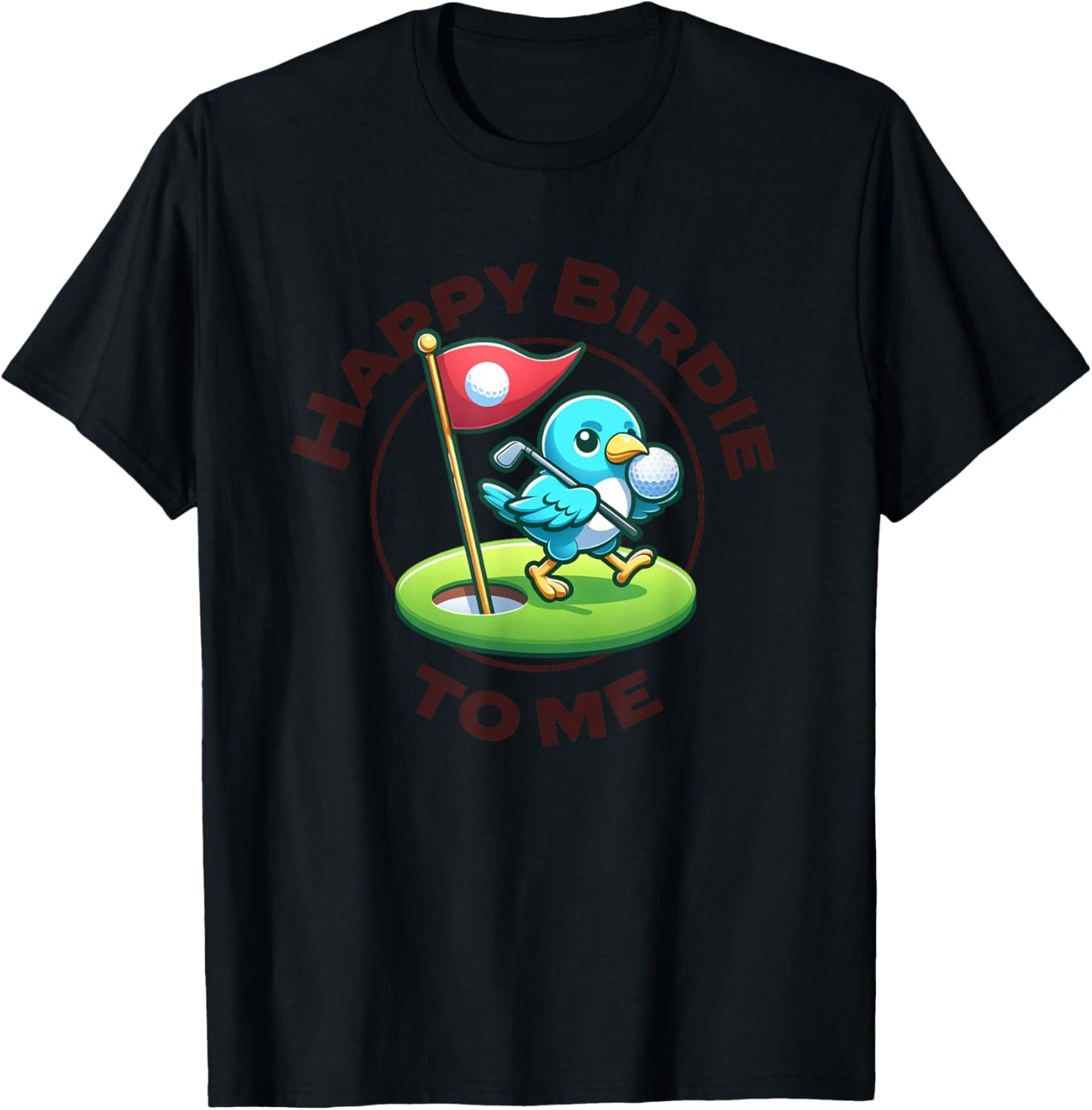 Funny Golf Birthday Happy Birdie Golfer Kids Boys Men T-Shirt - T-Shirt | Black
