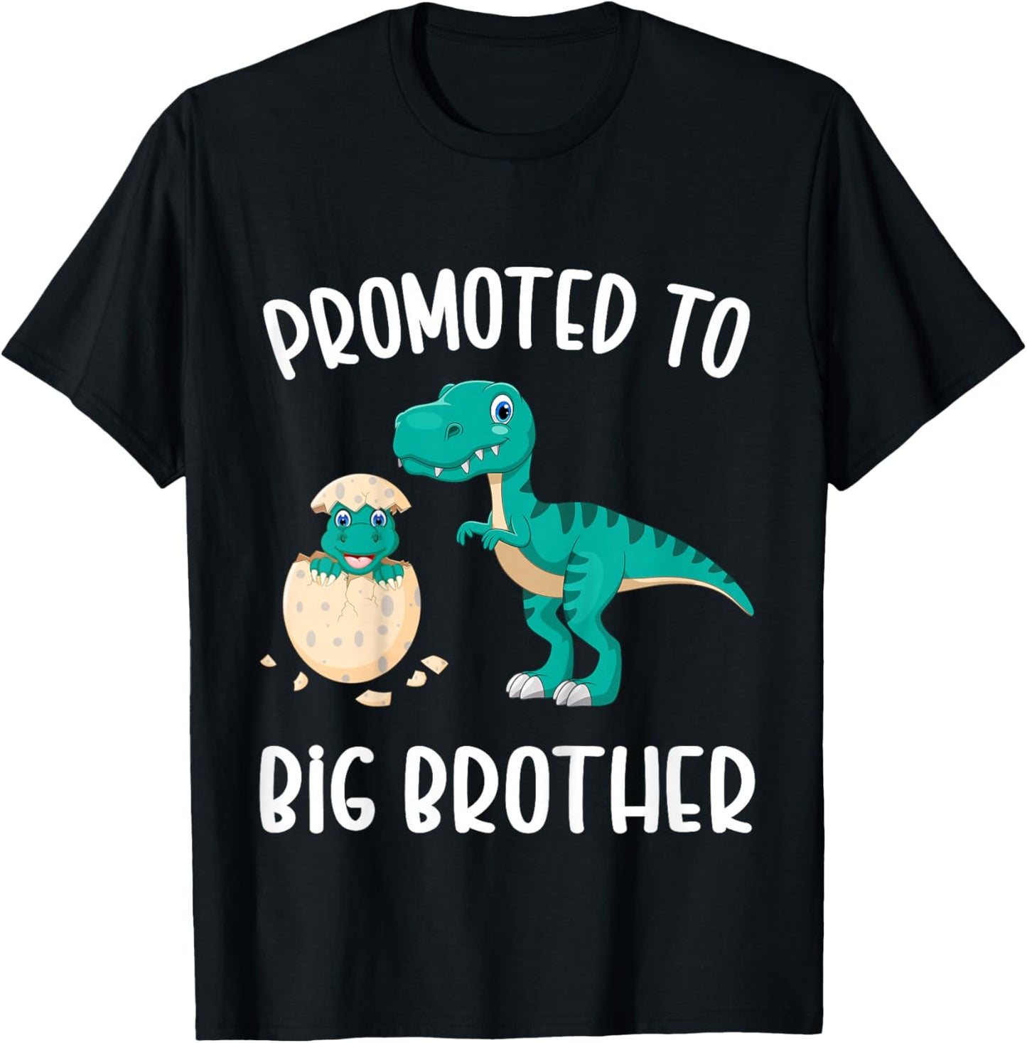 Promoted to Big Brother Dinosaur T-rex Toddler Boys T-Shirt - T-Shirt | Black