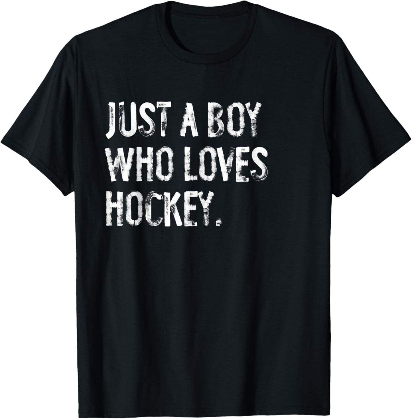Just A Boy Who Loves Hockey T-Shirt - T-Shirt | Black