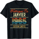 61 Ans Anniversaire Millésime Vintage Homme Janvier 1965 T-Shirt - T-Shirt | Black