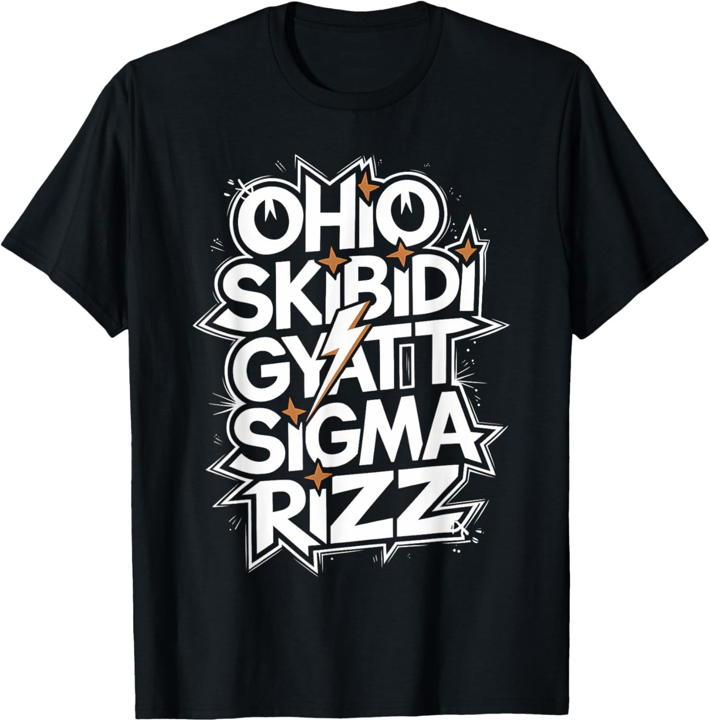 Ohio Skibidi Gyatt Sigma Rizz brainrot Funny Rizzler Meme T-Shirt - T-Shirt | Black