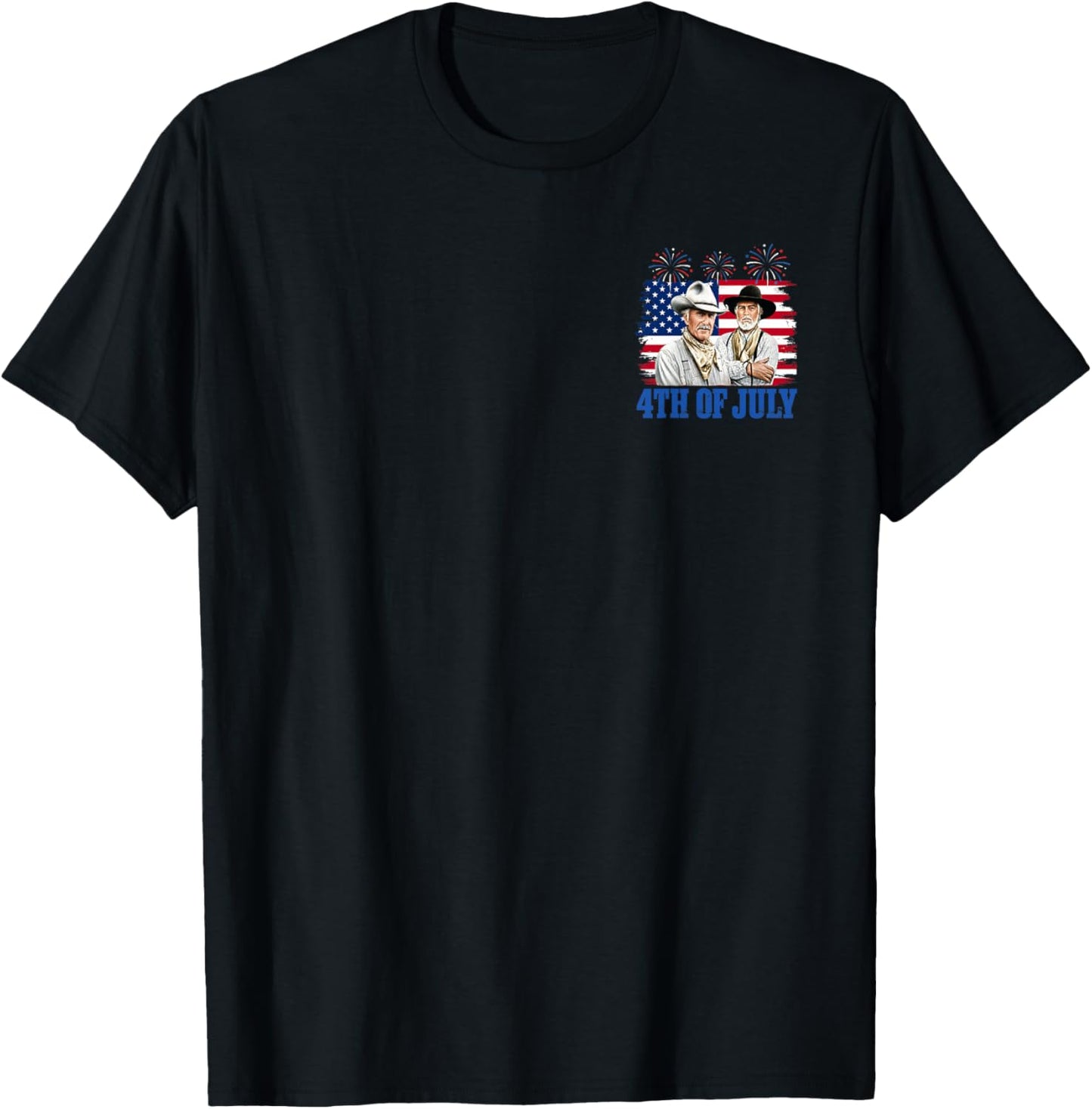 Western Cowboy Biscuits Freedom Fourth of July 2 Side T-Shirt - T-Shirt | Black