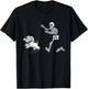 Halloween Dog, Funny Skeleton, Skeleton Chasing Dog T-Shirt - T-Shirt | Black