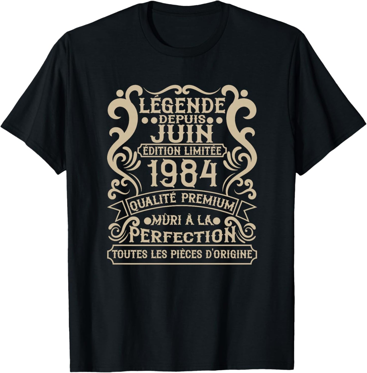 Juin 1984-42 Ans Anniversaire Cadeau Vintage 1984 Haut de Gamme T-Shirt - T-Shirt | Black
