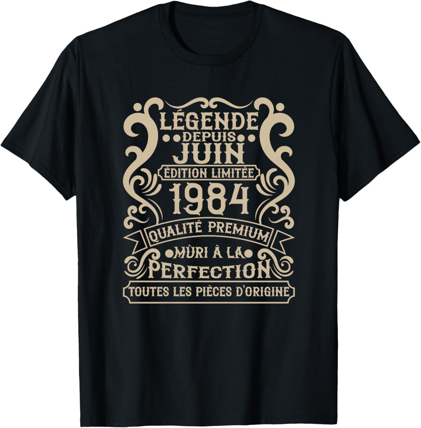 Juin 1984-42 Ans Anniversaire Cadeau Vintage 1984 Haut de Gamme T-Shirt - T-Shirt | Black