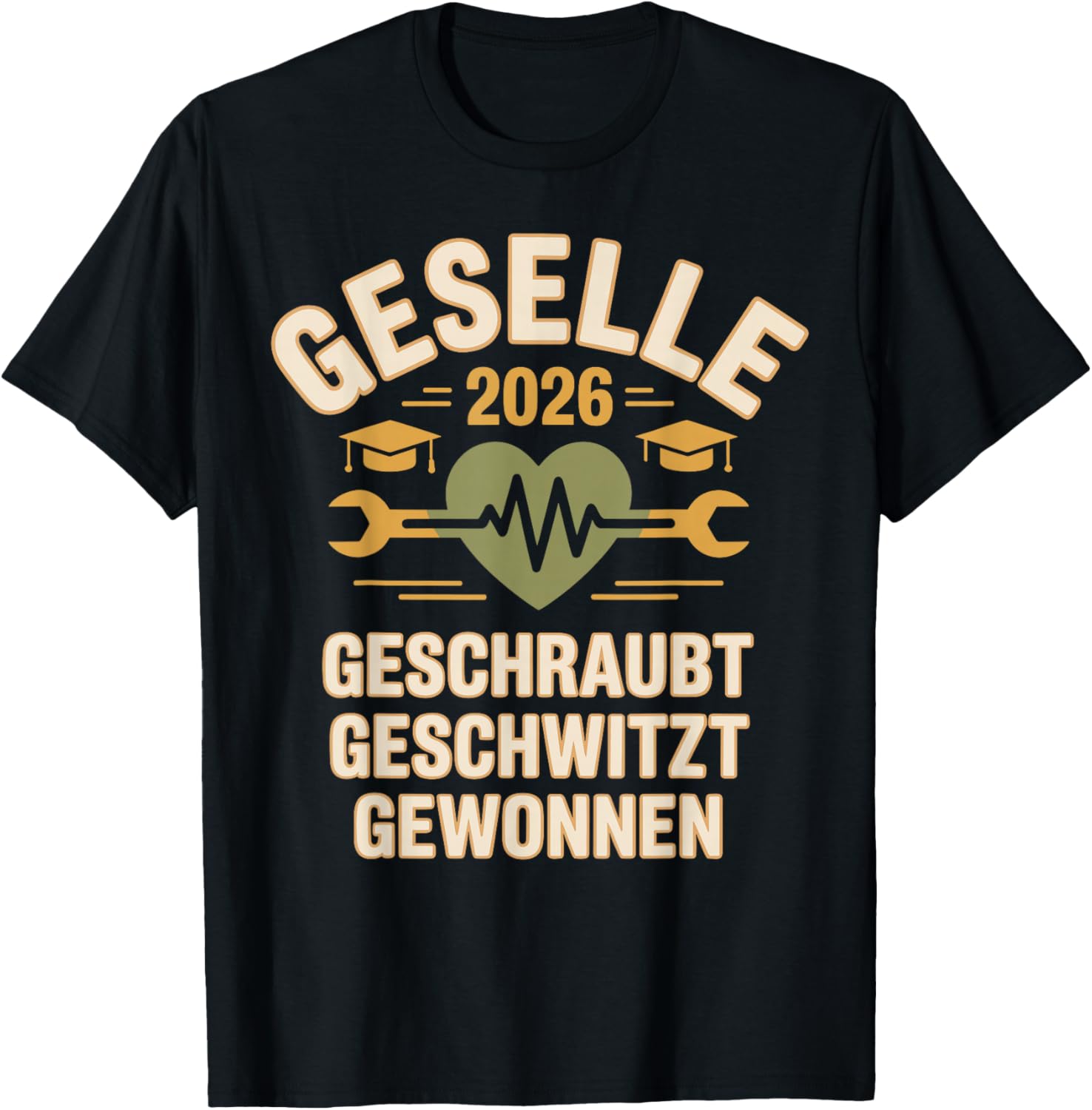 with German Text "Azubi Ausbildung bestandene Gesellenprüfung Geselle" 2026 T-Shirt - T-Shirt | Black