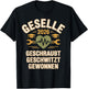with German Text "Azubi Ausbildung bestandene Gesellenprüfung Geselle" 2026 T-Shirt - T-Shirt | Black