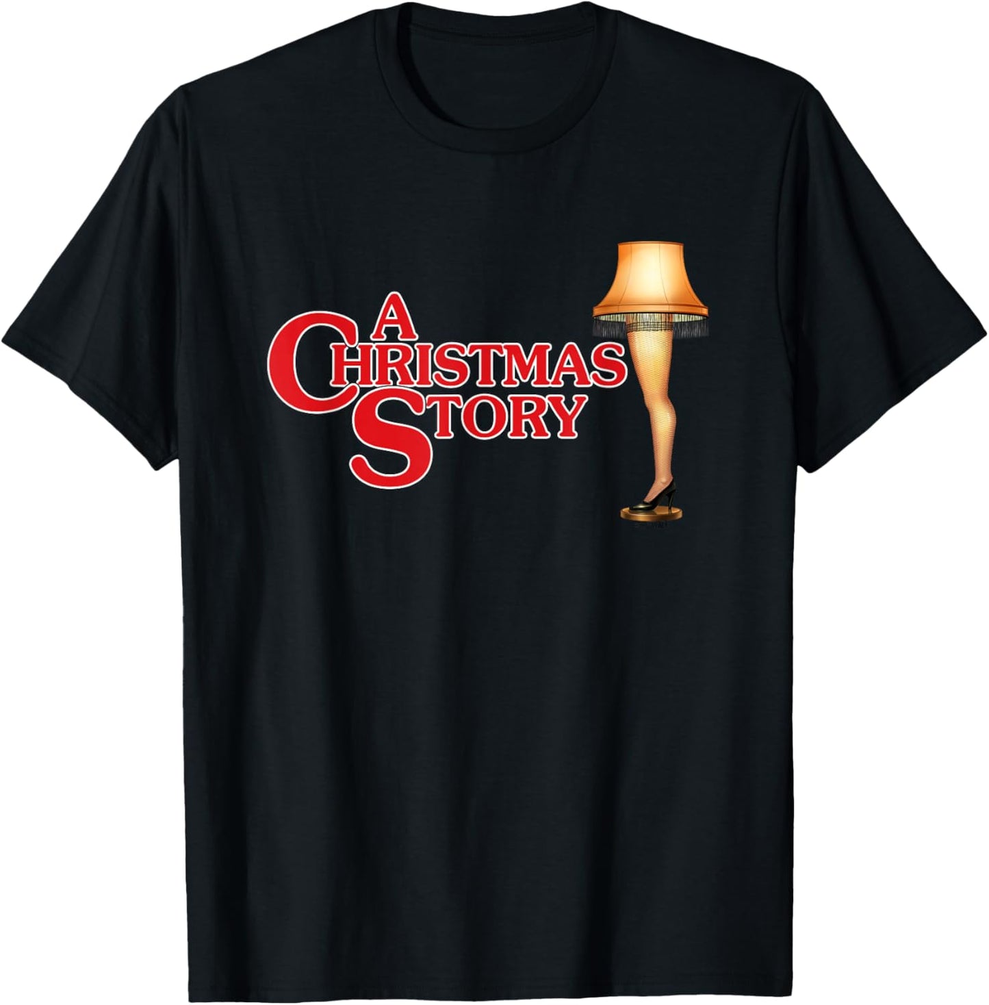 A Christmas Story Type With Leg Lamp T-Shirt - T-Shirt | Black