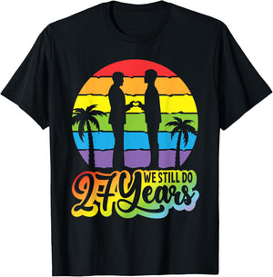 Gay Couple 27 Years Of Marriage We Still Do 27th Anniversary T-Shirt - T-Shirt | Black