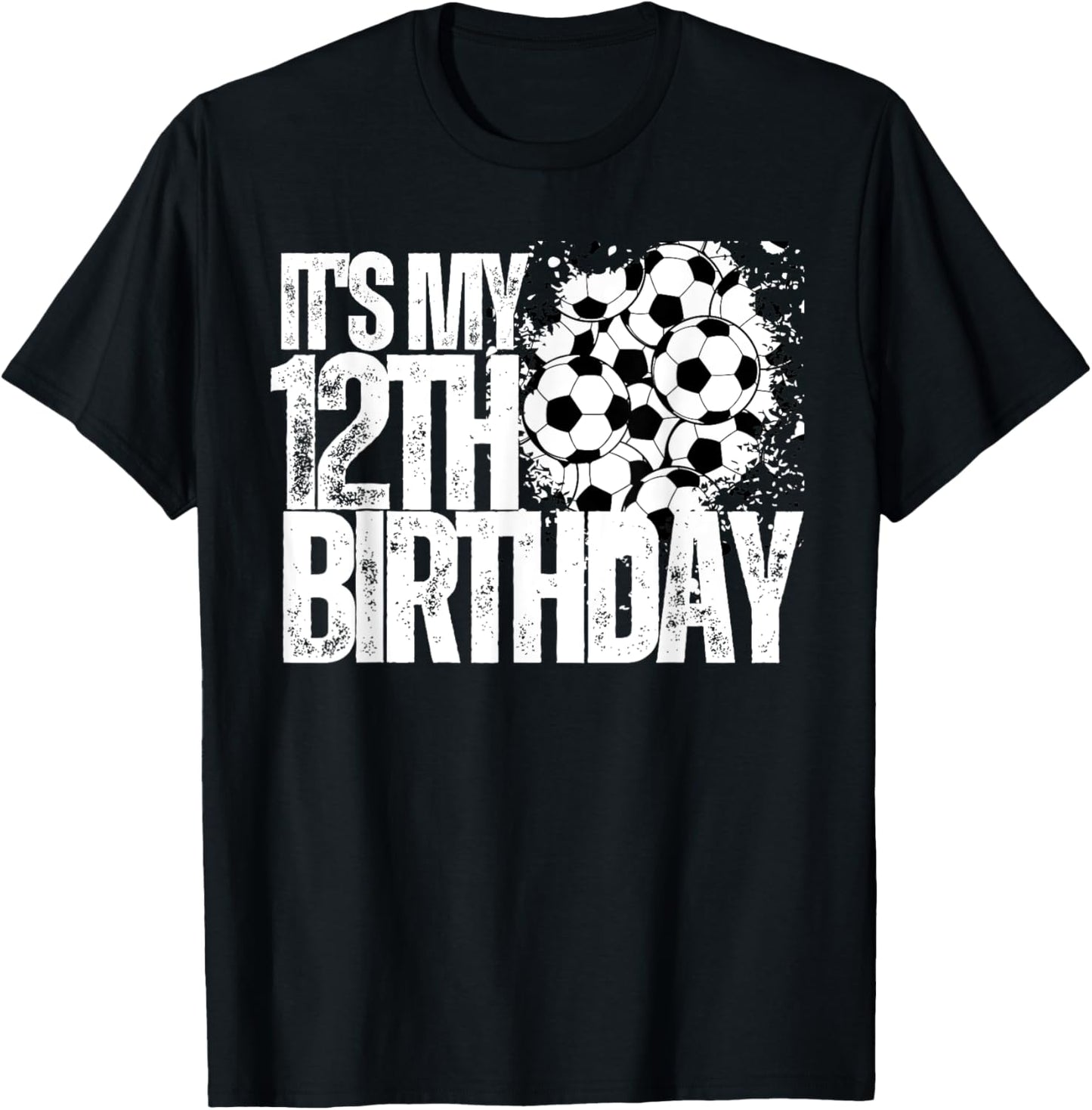 It's My 12th Birthday Soccer Player 12th Birthday Player T-Shirt - T-Shirt | Black