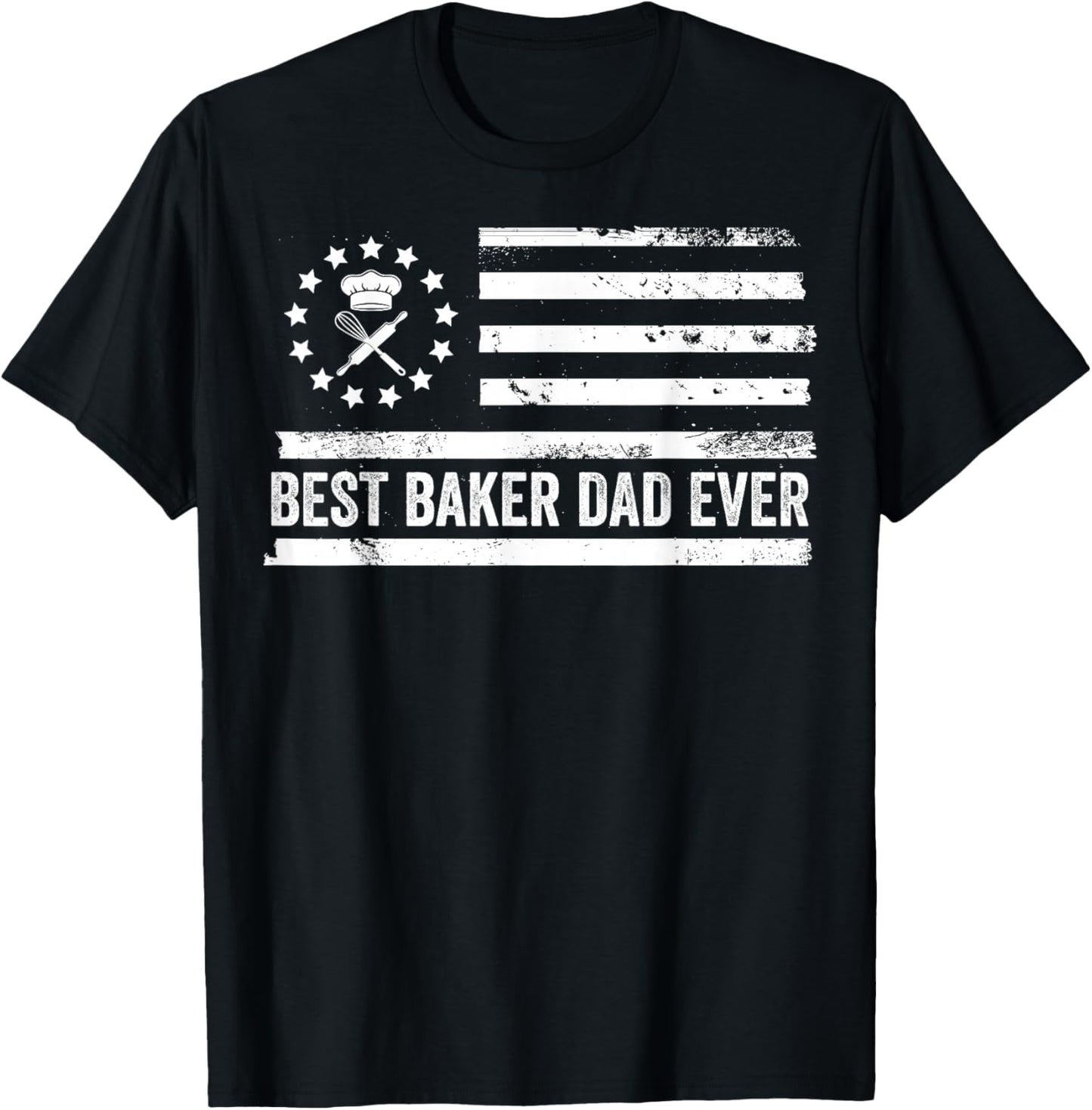 Baker Baking US American Flag Patriotic Retro T-Shirt - T-Shirt | Black