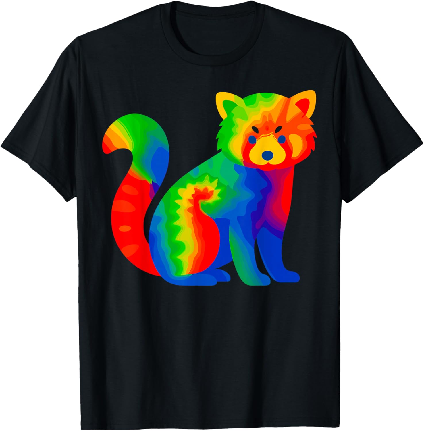 Tie-Dye Red Panda T-Shirt - T-Shirt | Black