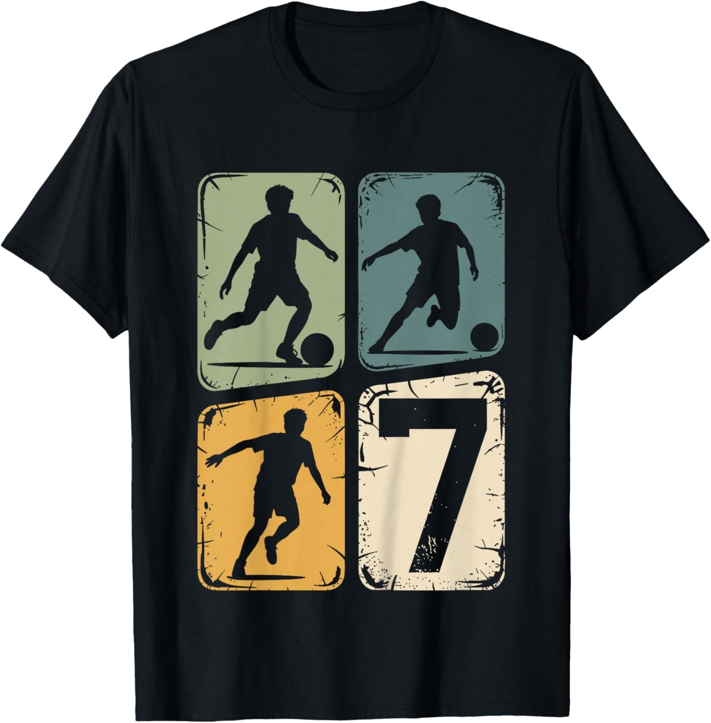 7. Geburtstag Junge Fußball Ball Jungs Fußballer 7 Jahre T-Shirt - T-Shirt | Black