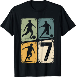 7. Geburtstag Junge Fußball Ball Jungs Fußballer 7 Jahre T-Shirt - T-Shirt | Black