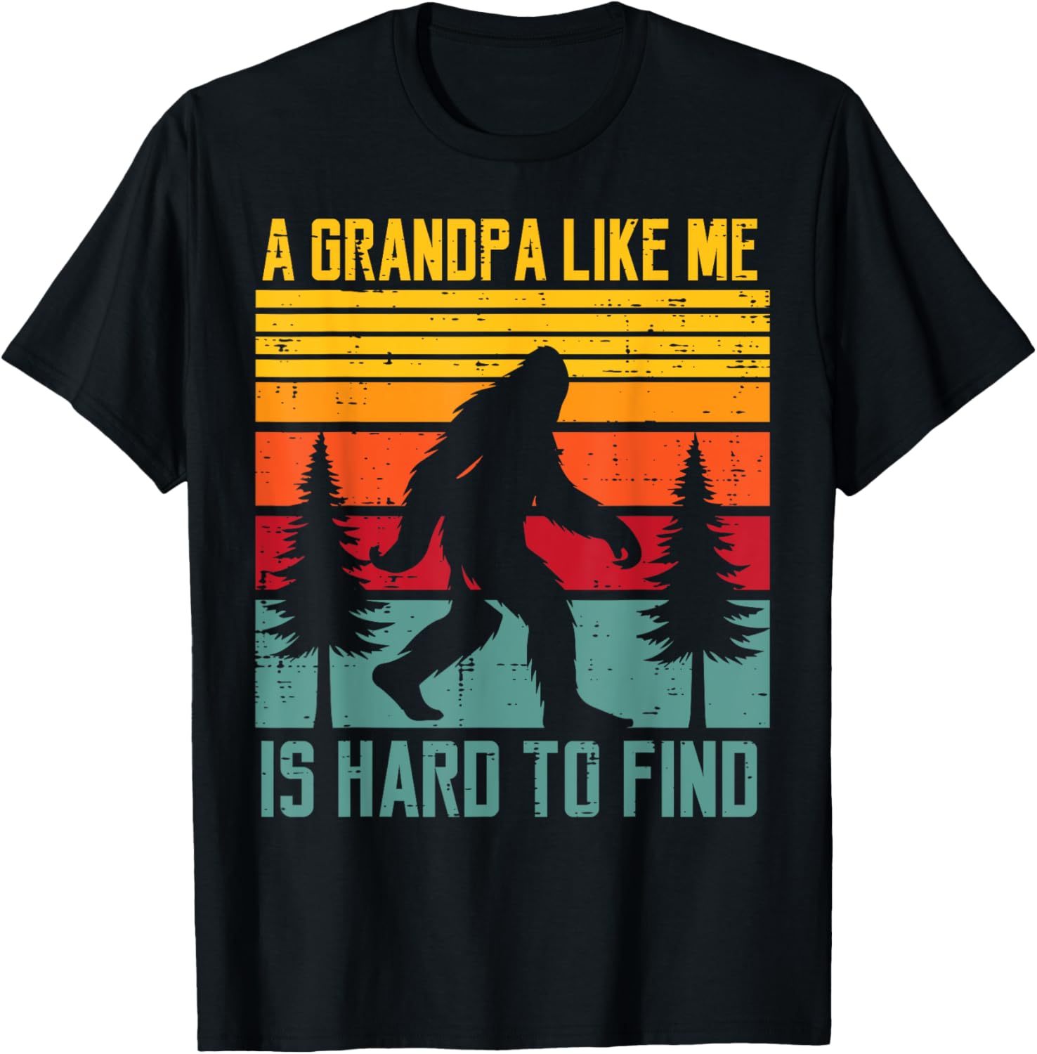 Grandpa Like Me Hard Find Retro Bigfoot Sasquatch Papa Men T-Shirt - T-Shirt | Black