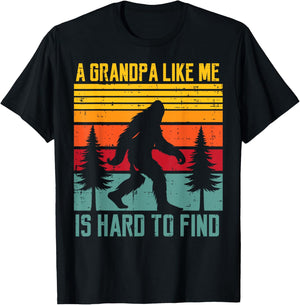Grandpa Like Me Hard Find Retro Bigfoot Sasquatch Papa Men T-Shirt - T-Shirt | Black