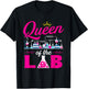 Queen Of The Lab - Biology Lover Science Fan Biologist T-Shirt - T-Shirt | Black