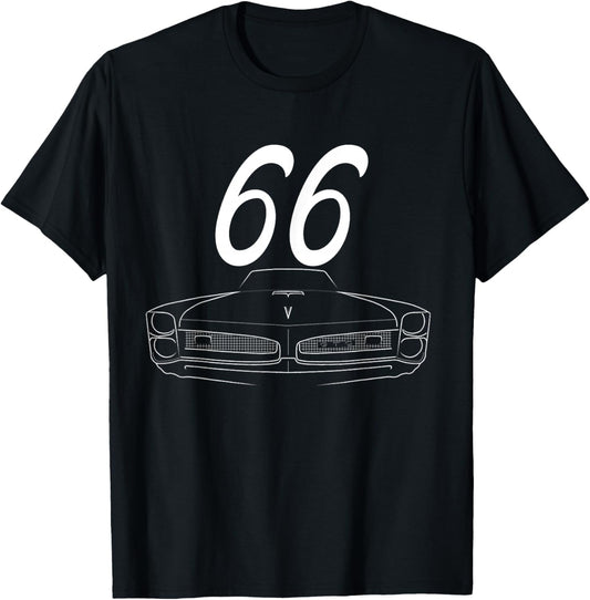 1966 66 GTO Classic Car Old School Muscle Yellow Car T-Shirt - T-Shirt | Black