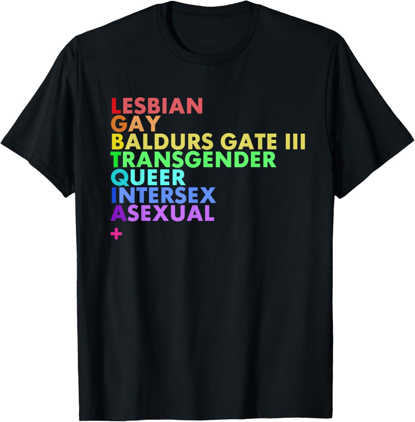 Lesbian Gay Baldurs Gate Iii Transgender Queer Intersex T-Shirt - T-Shirt | Black