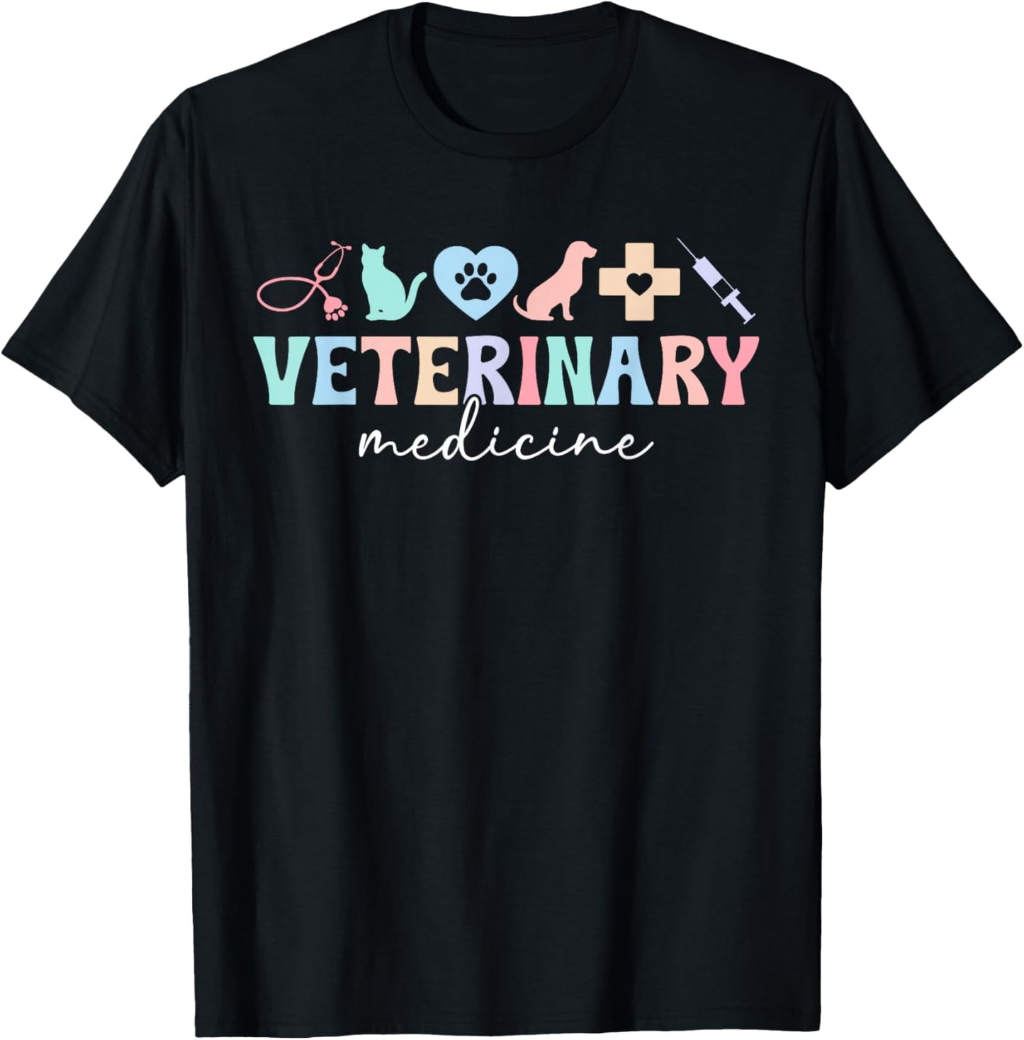 Boho Veterinary Medicine Vet Med Veterinarian Vet Medicine T-Shirt - T-Shirt | Black
