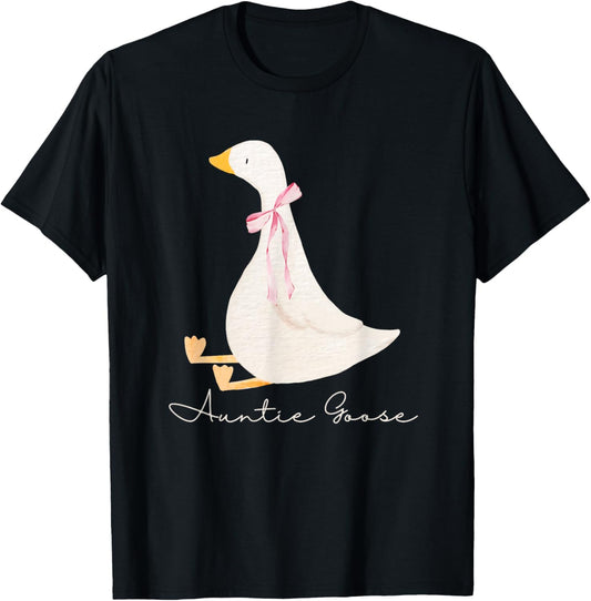 Auntie Goose Funny Cute Silly Goose Aunt T-Shirt - T-Shirt | Black