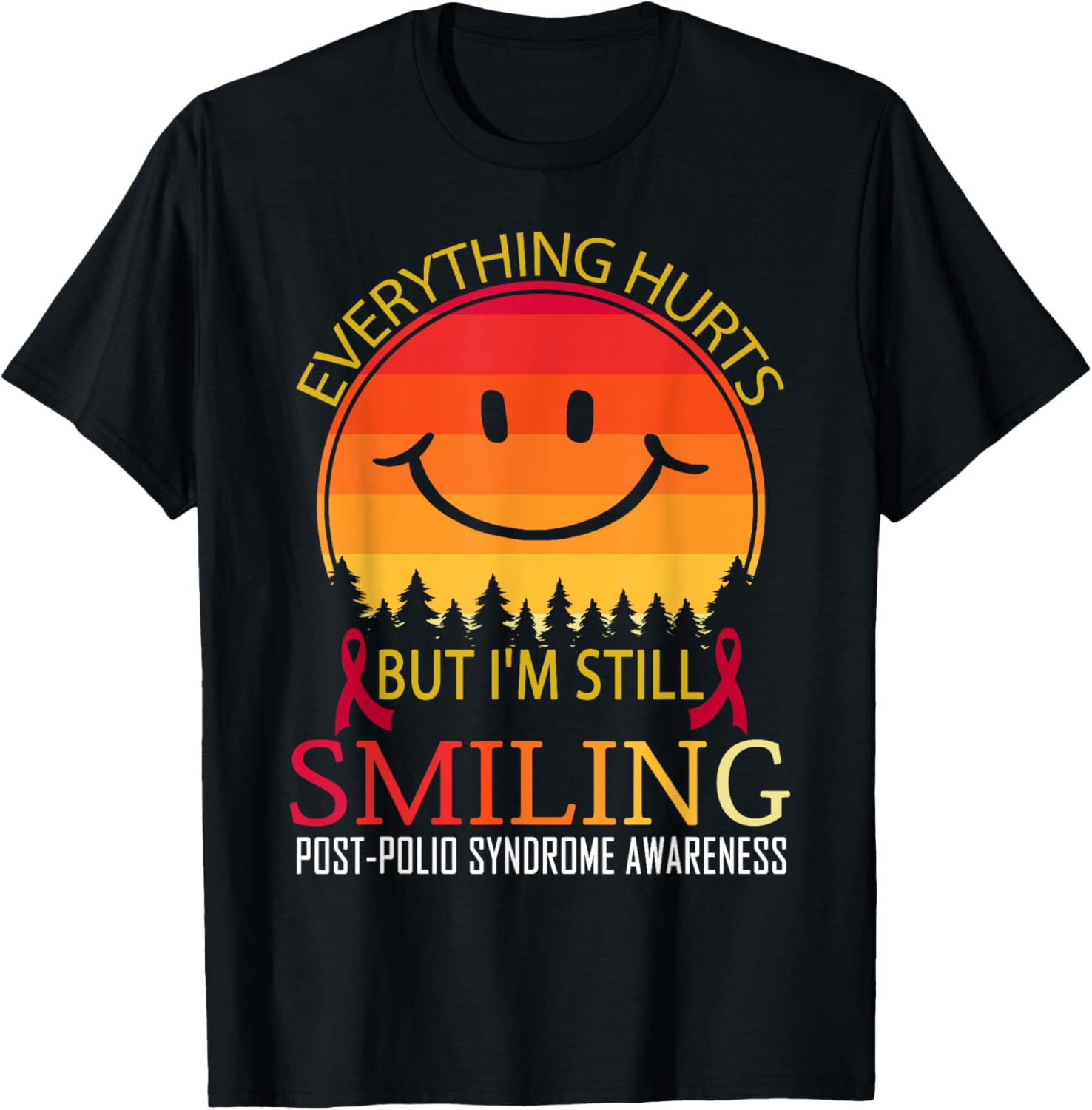 I'm still smiling Post-polio syndrome Awareness T-Shirt - T-Shirt | Black