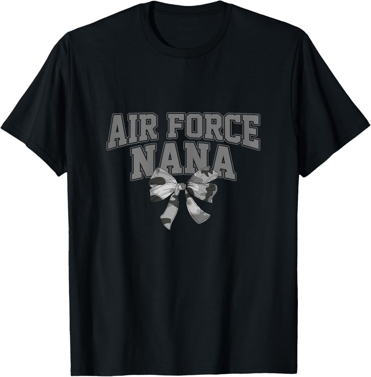 US Air Force Nana Coquette Bow USAF Family Matching T-Shirt - T-Shirt | Black