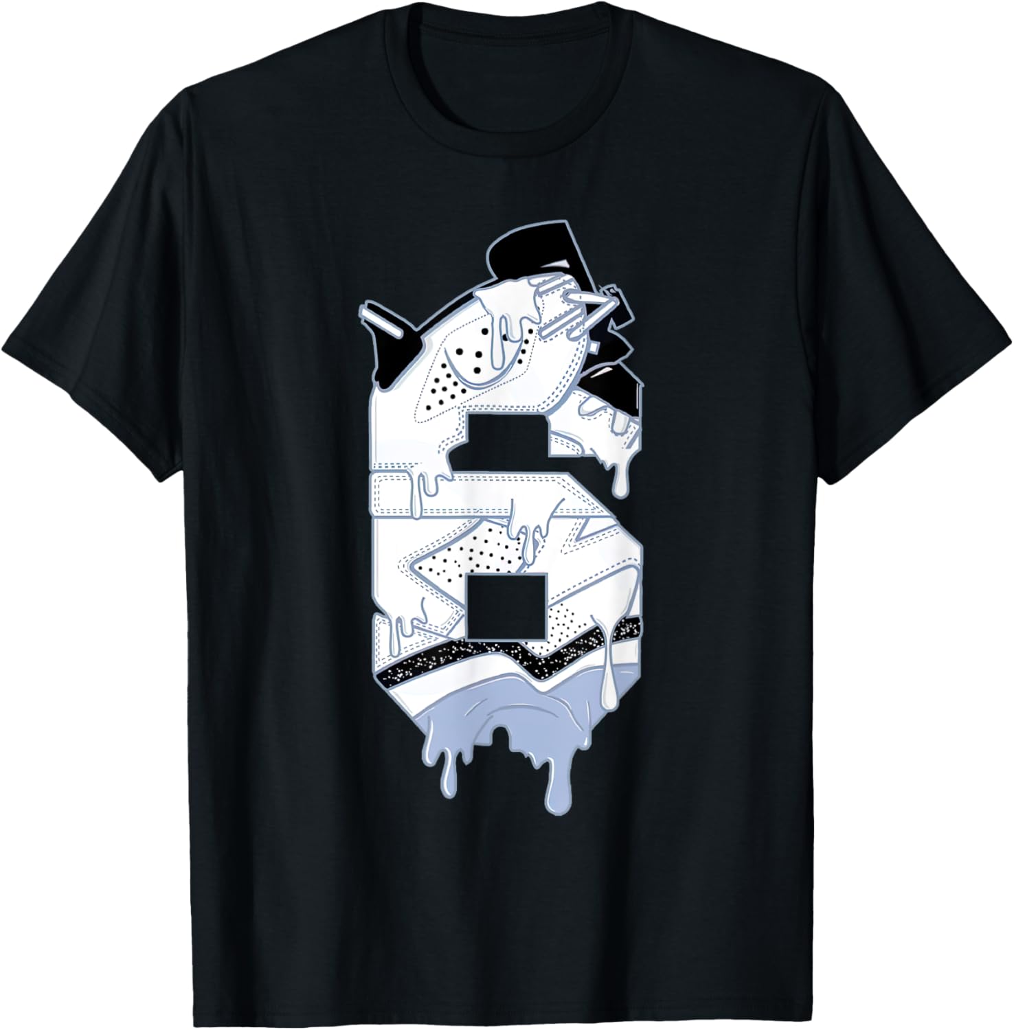 Number 6 Reverse Black White 6s Matching Women T-Shirt - T-Shirt | Black