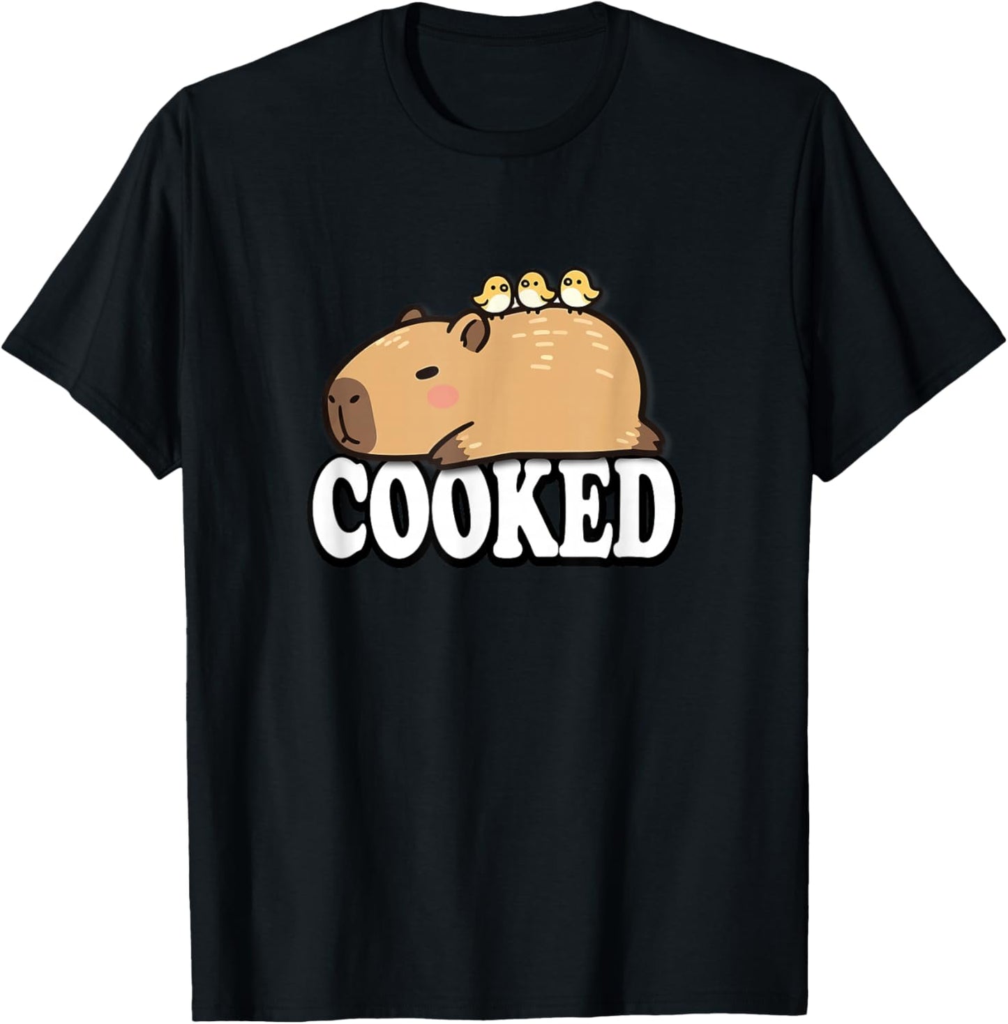 Kawaii Kids Sleep Cooked Boys Girls Capybara Pajama Shirt T-Shirt - T-Shirt | Black