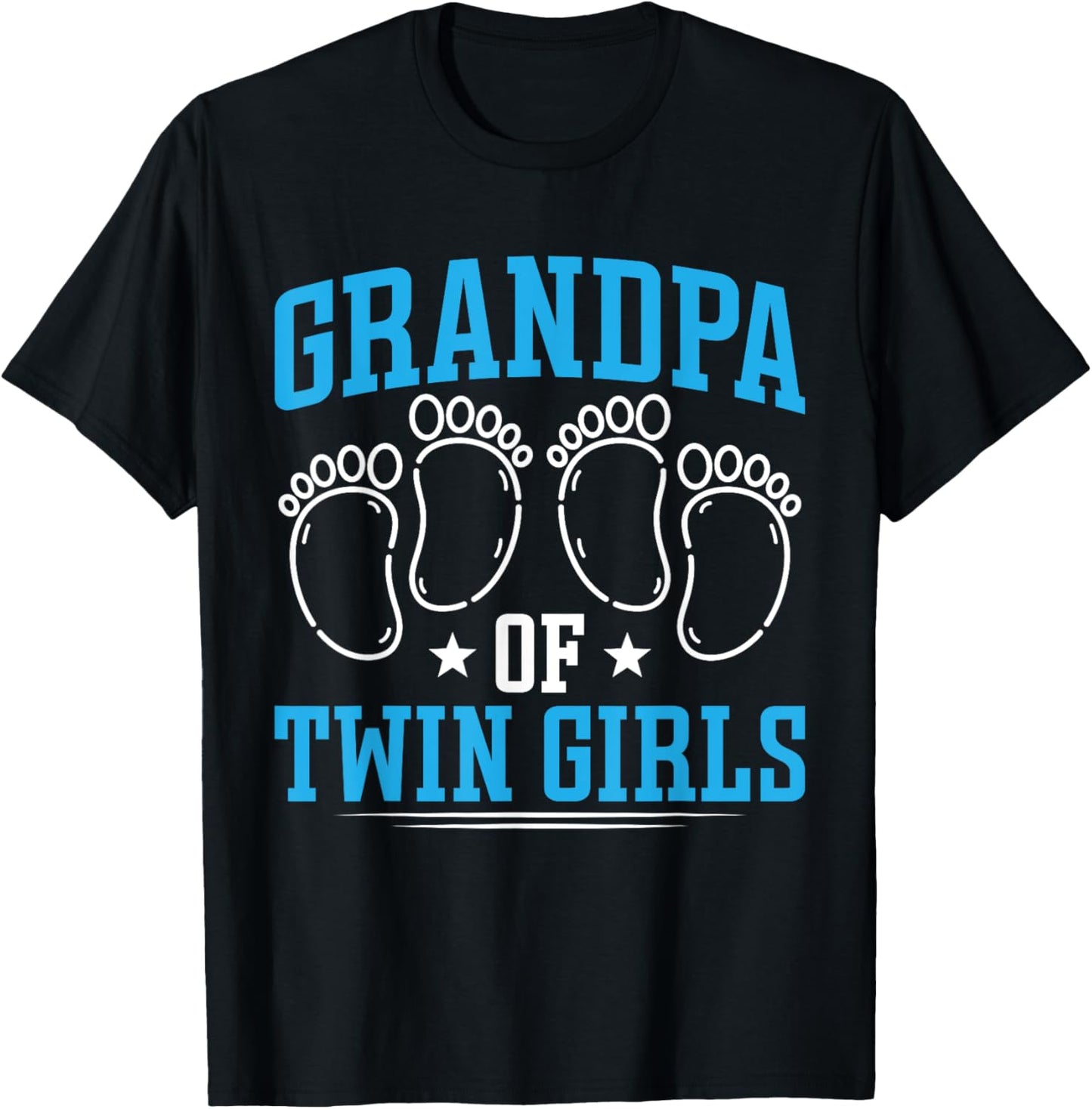 Grandpa Of Twin Girls Grandfather Of Two Twin Grandpa T-Shirt - T-Shirt | Black