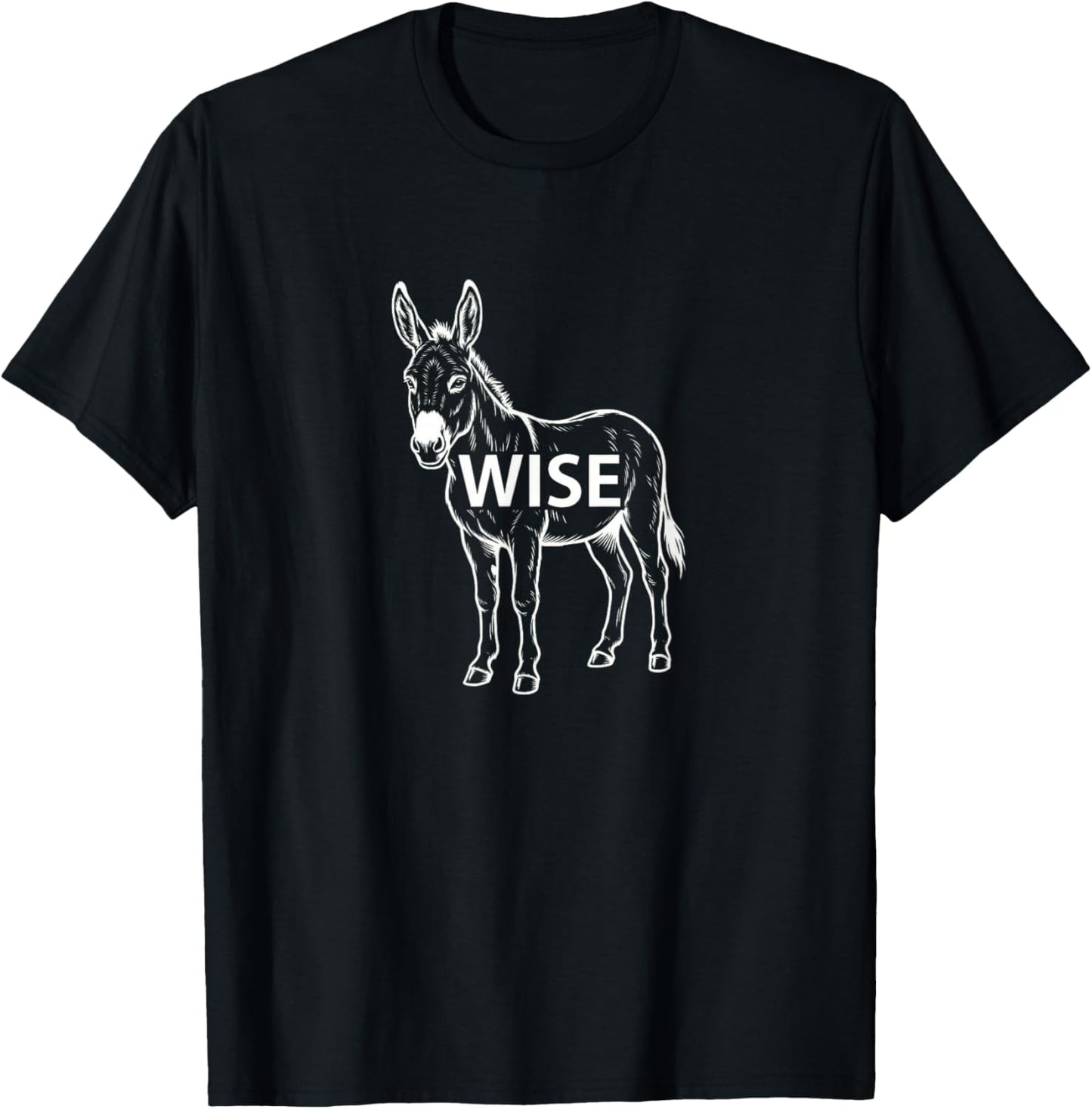 Funny Wise Ass Donkey Sarcastic Smart Mule Farm Pun T-Shirt - T-Shirt | Black