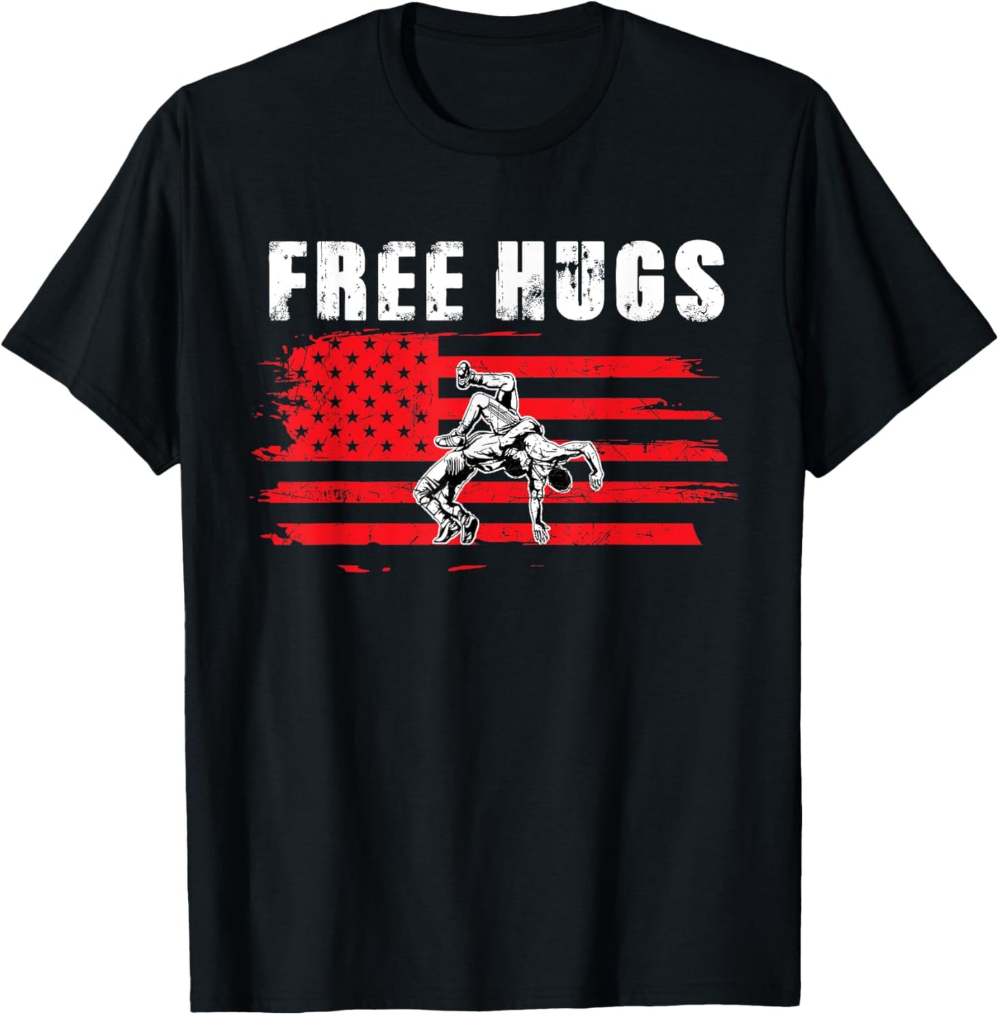 Wrestling Hugs Wrestler Funny Kid Boys Men Women Free Hugs T-Shirt - T-Shirt | Black