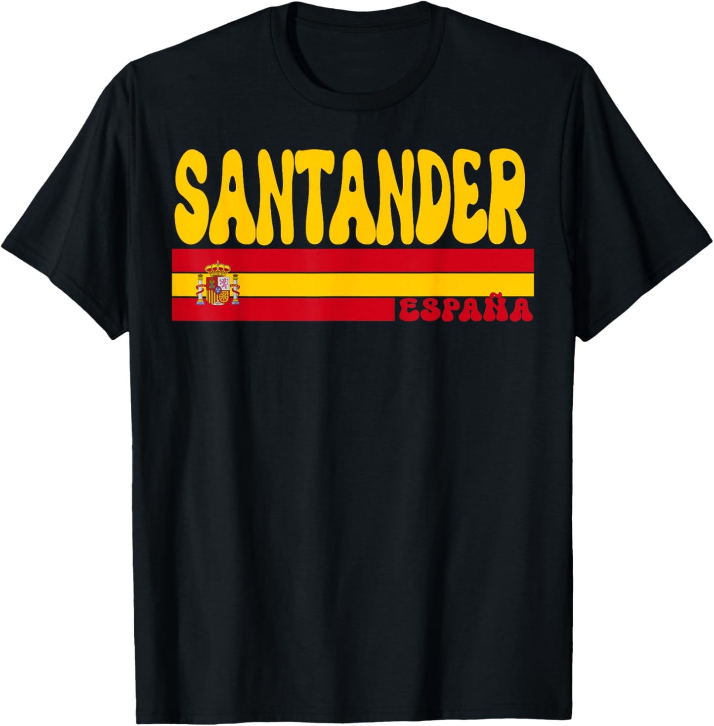 Santander City Espagne Vintage Esthétique Vacances d'été T-Shirt - T-Shirt | Black